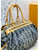 (LIKE NEW) LOUIS VUITTON LIMITED EDITION PORTE EPAULE RAYE BAG IN BLUE DENIM MONOGRAM -FULL SET- 