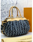 (LIKE NEW) LOUIS VUITTON LIMITED EDITION PORTE EPAULE RAYE BAG IN BLUE DENIM MONOGRAM -FULL SET- 