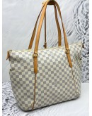 LOUIS VUITTON TOTALLY GM SHOULDER BAG IN WHITE DAMIER AZUR CANVAS