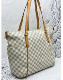 LOUIS VUITTON TOTALLY GM SHOULDER BAG IN WHITE DAMIER AZUR CANVAS