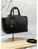 (LIKE NEW) MICROCHIP LOUIS VUITTON PETIT PALAIS BAG IN BLACK MONOGRAM EMPREINTE LEATHER 