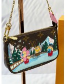 (LIKE NEW) LOUIS VUITTON MINI POCHETTE ACCESSORIES LIMITED EDITION CHRISTMAS ANIMATION VIVIENNE WINTER HOLIDAY IN BROWN MONOGRAM CANVAS -FULL SET- 