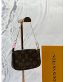 (LIKE NEW) LOUIS VUITTON MINI POCHETTE ACCESSORIES LIMITED EDITION CHRISTMAS ANIMATION VIVIENNE WINTER HOLIDAY IN BROWN MONOGRAM CANVAS -FULL SET- 