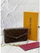LOUIS VUITTON POCHETTE FELICIE IN BROWN MONOGRAM CANVAS WITH FUCHSIA COWHIDE LEATHER