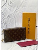 LOUIS VUITTON POCHETTE FELICIE IN BROWN MONOGRAM CANVAS WITH FUCHSIA COWHIDE LEATHER