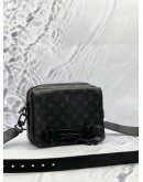 LOUIS VUITTON STEAMER MESSENGER BAG IN BLACK MONOGRAM ECLIPSE CANVAS WITH CALFSKIN LEATHER 