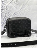 LOUIS VUITTON STEAMER MESSENGER BAG IN BLACK MONOGRAM ECLIPSE CANVAS WITH CALFSKIN LEATHER 