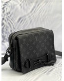 LOUIS VUITTON STEAMER MESSENGER BAG IN BLACK MONOGRAM ECLIPSE CANVAS WITH CALFSKIN LEATHER 