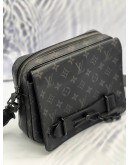 LOUIS VUITTON STEAMER MESSENGER BAG IN BLACK MONOGRAM ECLIPSE CANVAS WITH CALFSKIN LEATHER 