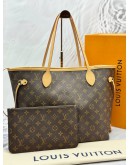 (UNUSED) 2025 LOUIS VUITTON NEVERFULL MM IN BROWN MONOGRAM CANVAS -FULL SET-