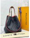 (LIKE NEW) LOUIS VUITTON NEONOE MM IN DARK BLUE MONOGRAM EMPREINTE LEATHER WITH RED EDGE DETAILING -FULL SET-