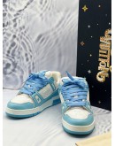 (LIKE NEW) LOUIS VUITTON TRAINER SNEAKERS SIZE 37 IN BLUE WITH WHITE -FULL SET- 