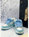 (LIKE NEW) LOUIS VUITTON TRAINER SNEAKERS SIZE 37 IN BLUE WITH WHITE -FULL SET- 