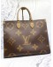 (LIKE NEW) LOUIS VUITTON ON THE GO GM TOTE BAG IN BROWN MONOGRAM REVERSE CANVAS
