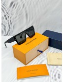 (LIKE NEW) LOUIS VUITTON WAIMEA L SUNGLASSES IN BLACK BOLD MONOGRAM PATTERN -FULL SET-