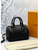 (LIKE NEW) MICROCHIP LOUIS VUITTON SPEEDY BANDOULIERE 20 IN BLACK MONOGRAM EMPREINTE LEATHER -FULL SET-
