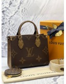 (BRAND NEW) LOUIS VUITTON ON THE GO PM IN BROWN MONOGRAM REVERSE CANVAS -FULL SET-