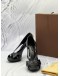 (LIKE NEW) LOUIS VUITTON D’ORSAY PLATFORM PUMPS SIZE 36.5 IN BLACK PATENT LEATHER -FULL SET-