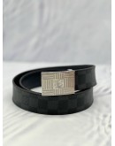 LOUIS VUITTON BELT SIZE 90/36 IN BLACK DAMIER GRAPHITE CANVAS
