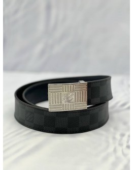 LOUIS VUITTON BELT SIZE 90/36 IN BLACK DAMIER GRAPHITE CANVAS