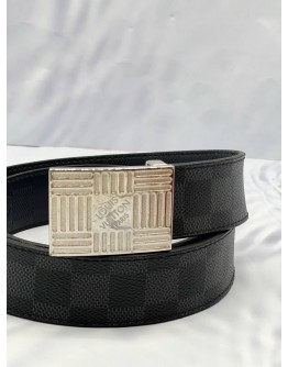 LOUIS VUITTON BELT SIZE 90/36 IN BLACK DAMIER GRAPHITE CANVAS