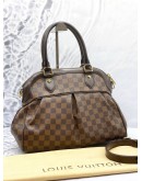 (LIKE NEW) LOUIS VUITTON TREVI PM BAG IN BROWN DAMIER EBENE CANVAS
