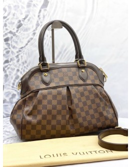 (LIKE NEW) LOUIS VUITTON TREVI PM BAG IN BROWN DAMIER EBENE CANVAS