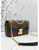 (CNY PROMO) (LIKE NEW) 2025 MICROCHIP LOUIS VUITTON MARCEAU SHOULDER BAG IN BROWN MONOGRAM CANVAS WITH BLACK LEATHER