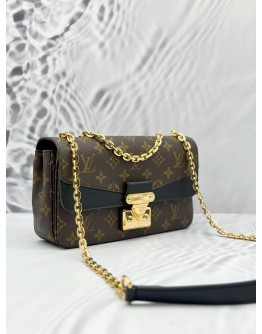 (CNY PROMO) (LIKE NEW) 2025 MICROCHIP LOUIS VUITTON MARCEAU SHOULDER BAG IN BROWN MONOGRAM CANVAS WITH BLACK LEATHER