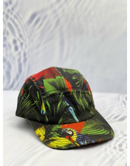 LOVE MOSCHINO CAP IN MULTICOLOR VIBRANT TROPICAL WITH PARROT PRINT