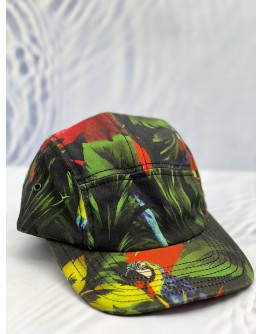 LOVE MOSCHINO CAP IN MULTICOLOR VIBRANT TROPICAL WITH PARROT PRINT