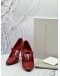 MANOLO BLAHNIK CAMPARI MARY JANE PUMPS SIZE 38 IN RED PATENT LEATHER -FULL SET- 