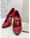 MANOLO BLAHNIK CAMPARI MARY JANE PUMPS SIZE 38 IN RED PATENT LEATHER -FULL SET- 
