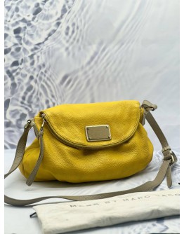 MARC BY MARC JACOBS CLASSIC Q NATASHA CROSSBODY BAG IN YELLOW LEATHER