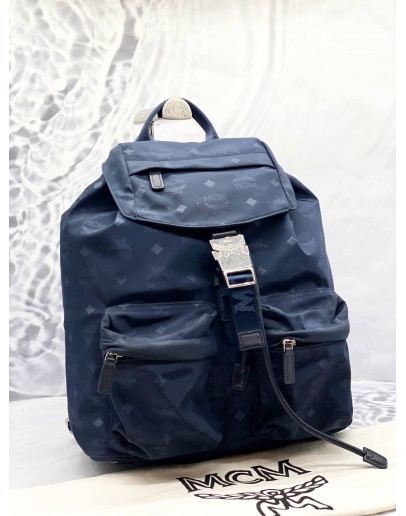 MCM DIETER BACKPACK IN NAVY BLUE NYLON
