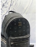 (LIKE NEW) MCM STARK SIDE STUDS BACKPACK IN BLACK VISETOS LEATHER