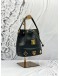 MCM MINI DRAWSTRING BUCKET HANDLE BAG IN BLACK LEATHER