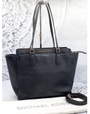 MICHAEL KORS DEE DEE LARGE CONVERTIBLE TOTE SHOULDER BAG IN BLACK SAFFIANO LEATHER