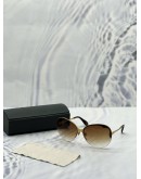 MIU MIU OVAL BRUSHED SUNGLASSES IN GUNMETAL GOLD -FULL SET-