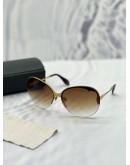 MIU MIU OVAL BRUSHED SUNGLASSES IN GUNMETAL GOLD -FULL SET-
