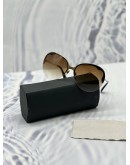 MIU MIU OVAL BRUSHED SUNGLASSES IN GUNMETAL GOLD -FULL SET-