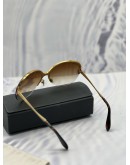 MIU MIU OVAL BRUSHED SUNGLASSES IN GUNMETAL GOLD -FULL SET-