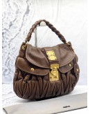 MIU MIU COFFER HOBO BAG IN BROWN LEATHER
