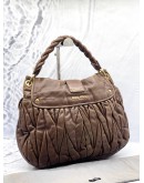 MIU MIU COFFER HOBO BAG IN BROWN LEATHER