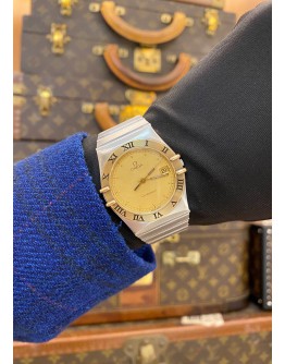 OMEGA CONSTELLATION 18K 750 YELLOW GOLD REF 396.1070 GOLD DIAL 33MM QUARTZ WATCH