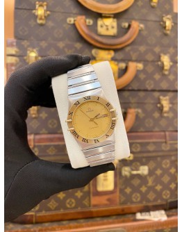 OMEGA CONSTELLATION 18K 750 YELLOW GOLD REF 396.1070 GOLD DIAL 33MM QUARTZ WATCH
