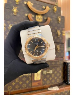 (UNUSED) 2023 OMEGA CONSTELLATION MEN 18K 750 ROSE GOLD REF 123.20.38.21.06.002 BLACK DIAL 38MM AUTOMATIC WATCH -FULL SET-