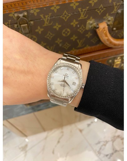 2022 OMEGA SEAMASTER DIAMOND WHITE MOTHER OF PEARL REF 2509.75 36MM AUTOMATIC WATCH