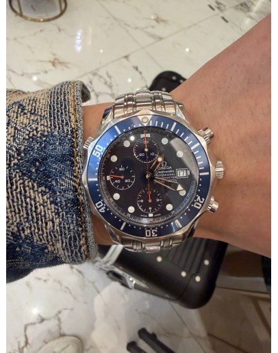 2013 OMEGA SEAMASTER DIVER 300M CHRONOGRAPH BLUE RING REF 2225.80.00 BLUE DIAL 41.5MM AUTOMATIC WATCH