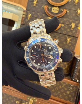 2013 OMEGA SEAMASTER DIVER 300M CHRONOGRAPH BLUE RING REF 2225.80.00 BLUE DIAL 41.5MM AUTOMATIC WATCH